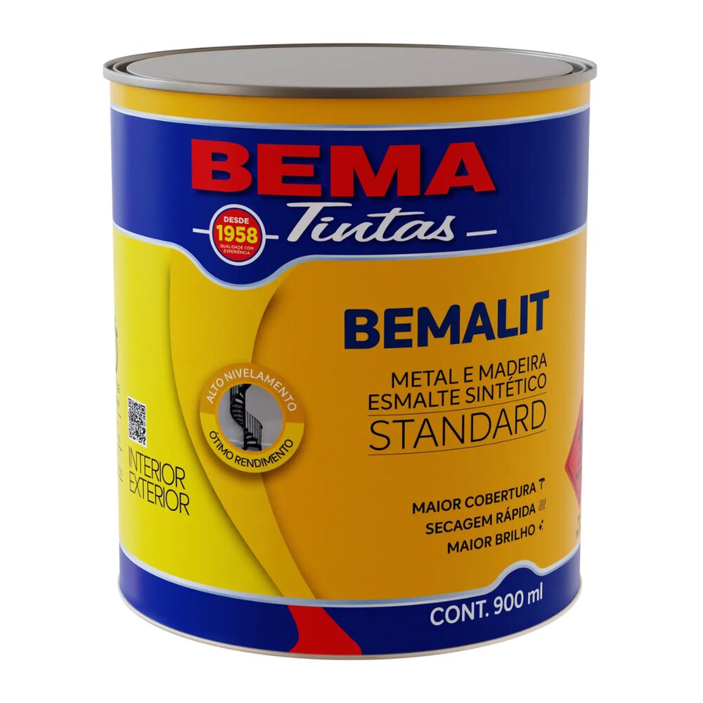 Tinta Esmalte Sint&eacute;tico Standard Bemalit 900mL Bema