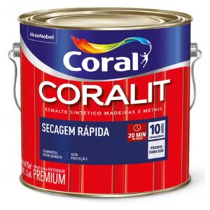 Tinta Esmalte Premium Brilhante Coralit Secagem R&aacute;pida 3,6L Coral