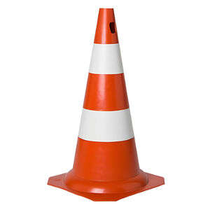 Cone de Sinaliza&ccedil;&atilde;o Laranja e Branco Plastcor