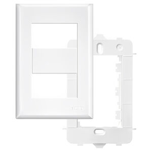 Placa 4x2 com Suporte 2 M&oacute;dulos Distanciados Horizontais Evidence 2886 Fame