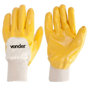 Luva de Malha com Borracha Nitr&iacute;lica MNV0002 Tamanho 10 Amarela Vonder