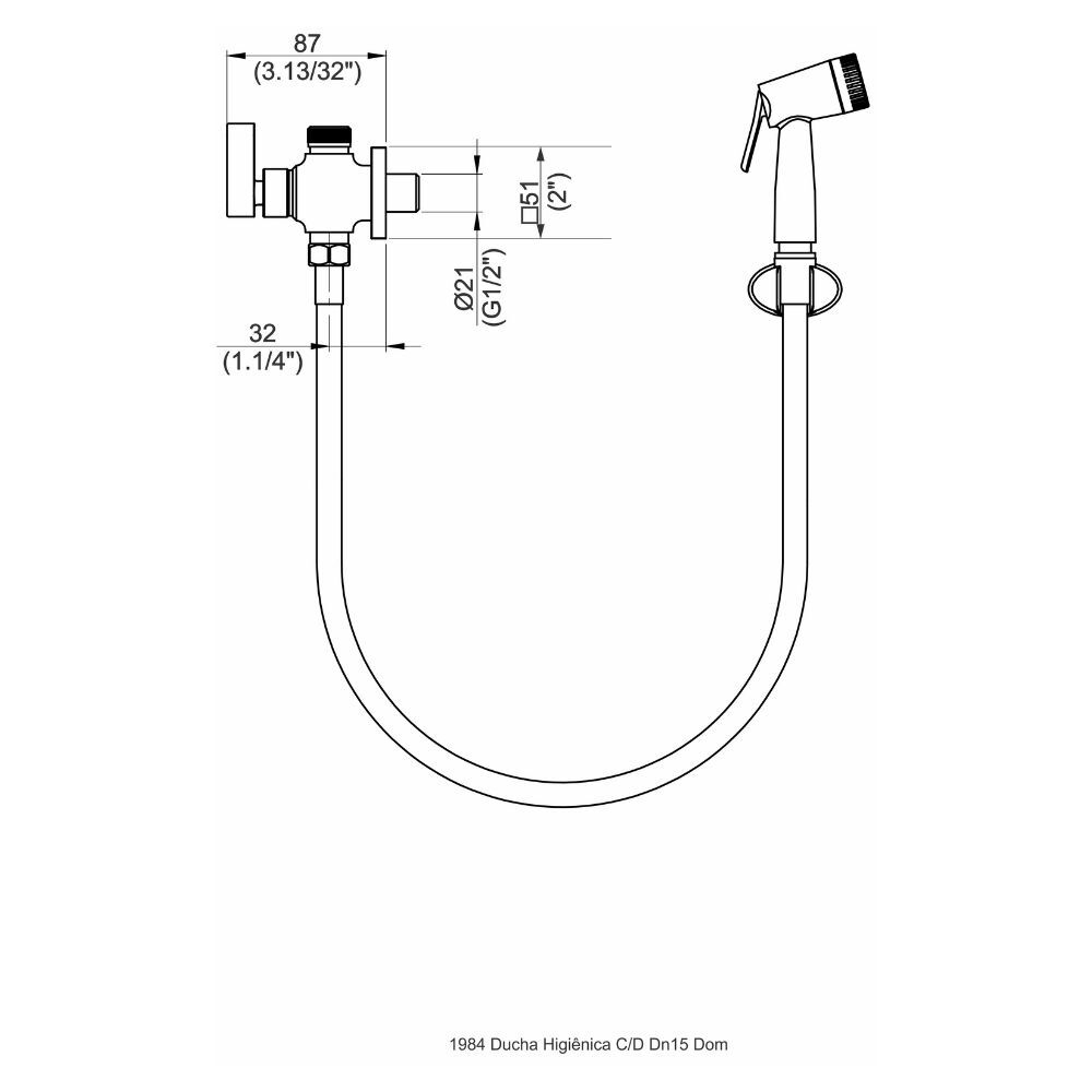 Ducha Higi&ecirc;nica com Deriva&ccedil;&atilde;o Ros&eacute; Fosco Color Dom Perflex