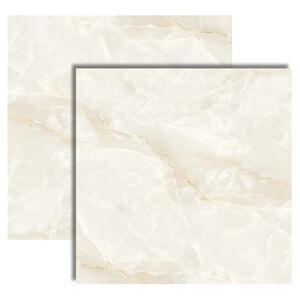Piso Cer&acirc;mico Marmorizado Brilhante Borda Arredondada 61x61cm Alabastro HD Ceral (Caixa com 2,65m&sup2;)