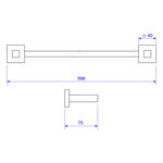 Porta Toalha Barra Quadratta Black Matte Deca