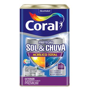 Tinta Acr&iacute;lica Fosco Sol e Chuva Total Branco 18L Coral
