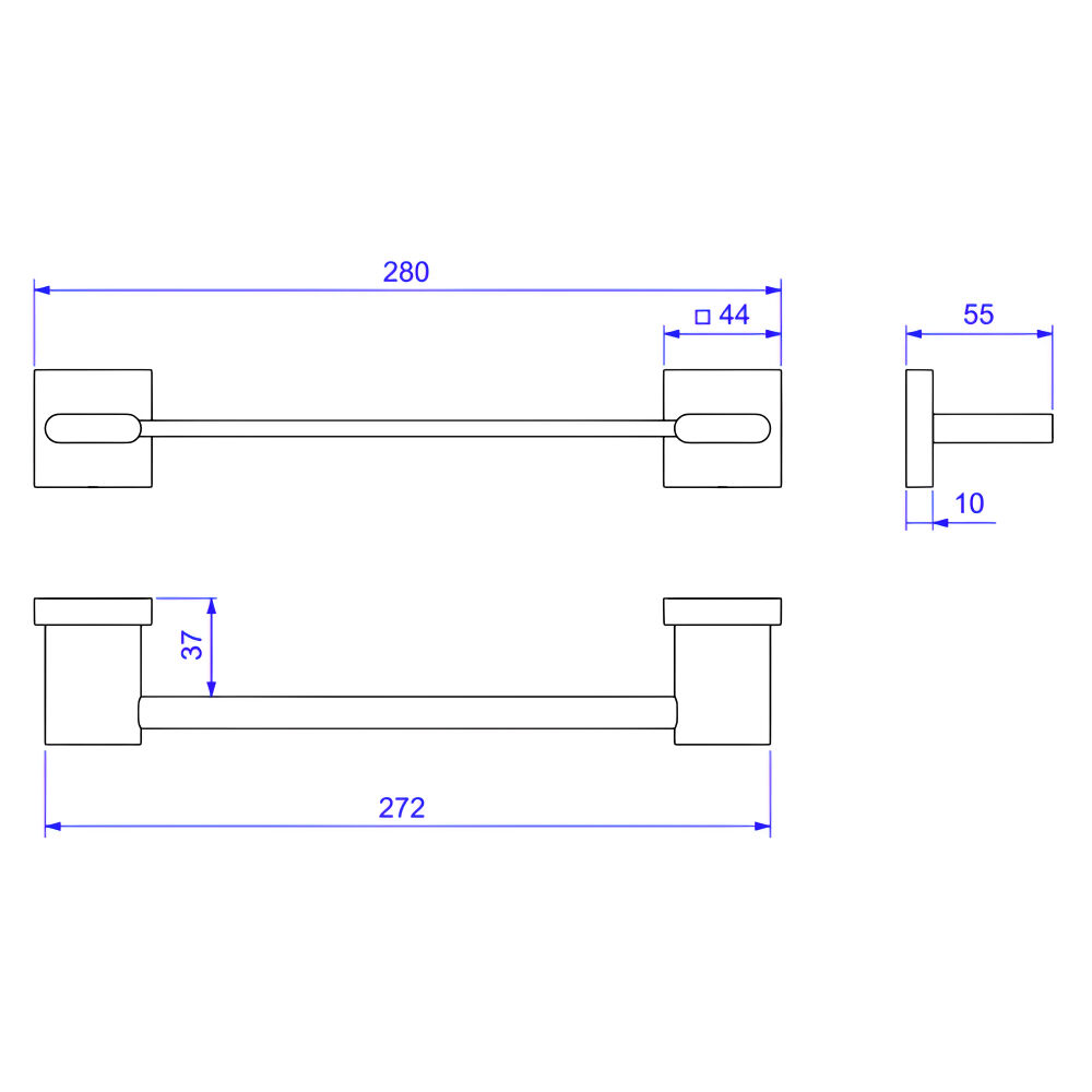 Porta Toalha Barra Polo 20cm Cromado Deca