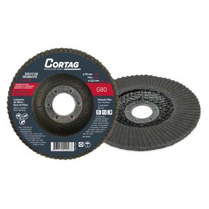 Disco Abrasivo Base de Fibra Carbureto de Sil&iacute;cio 115 mm 4.1/2&Prime; G-80 Cortag