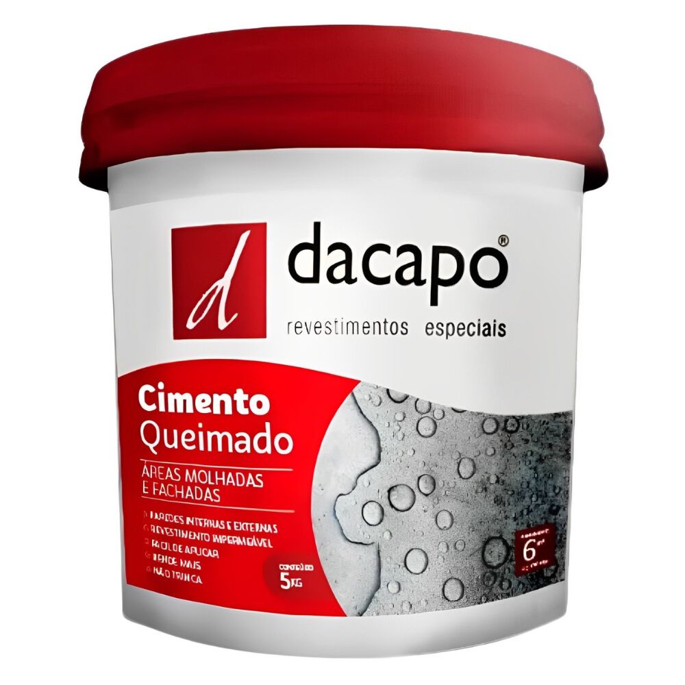 Cimento Queimado para &Aacute;rea Molhada e Fachada 5Kg Dacapo