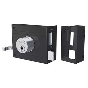 Fechadura Sobrepor Port&atilde;o 1701/100 Preto Fosco Tetra Stam