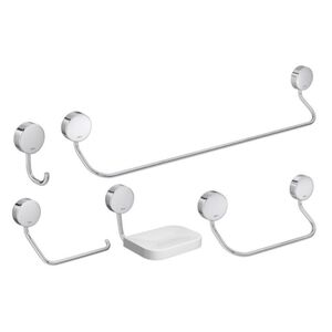 Kit Acess&oacute;rios Banheiro 5 Pe&ccedil;as 2000 Net C01 Cromado Deca